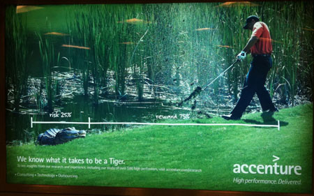 Tiger Woods ad with crocodile