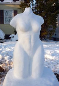 Nude snowwoman