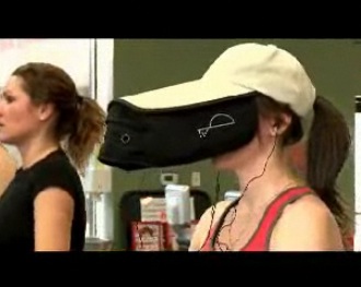At the gym, using the As Seen On TV Hat