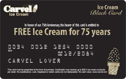 Carvel's sample Black Card
