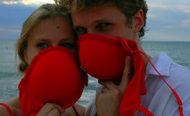 Woman and Man using the EB Bra