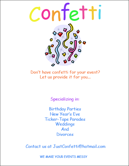 The spoof flyer - We make your events messy
