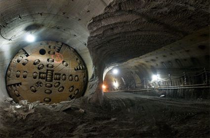 Entombed Tunnel Boring Machine