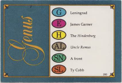 Trivial Pursuit Card Back - Answer: Leningrad